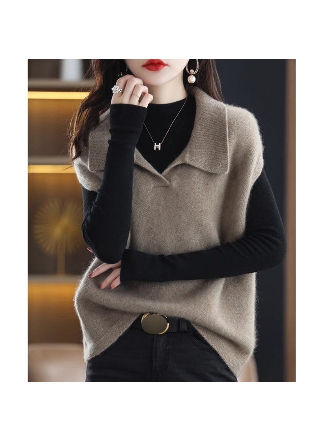 سترة كيت مريحة بدون أكمام بلون موحد بتصميم بسيط - Image 4