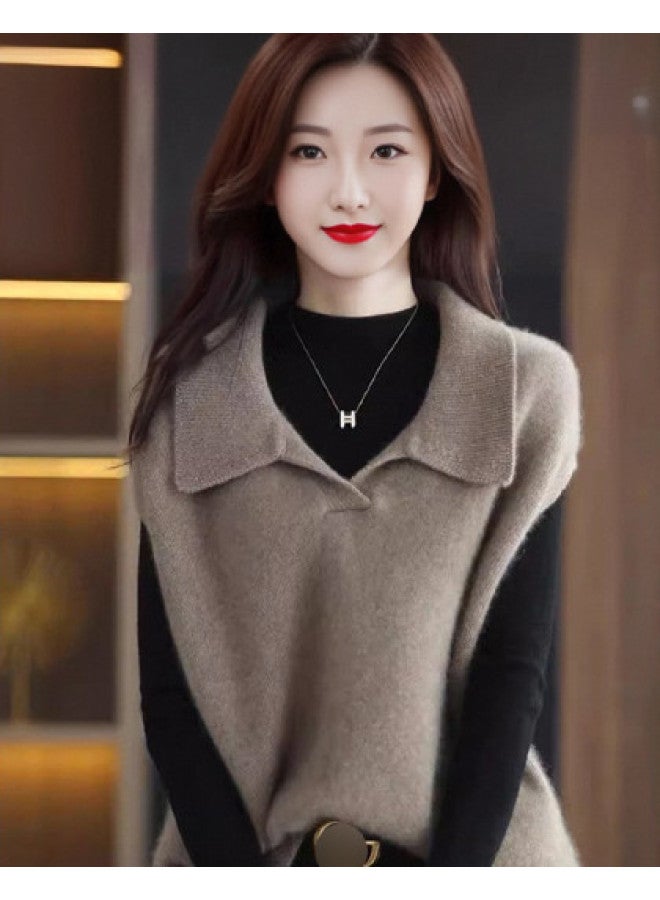 سترة كيت مريحة بدون أكمام بلون موحد بتصميم بسيط - Image 1