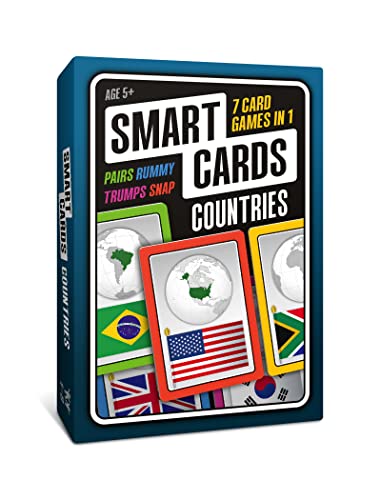 SMART CARDS بطاقات ذكية هدايا للدول لعبة سفر 7 ألعاب في 1 أزواج سناب ترومبز رامي ذاكرة اختبار تعلم الحقائق العمر 5 18 لاعب - Image 1