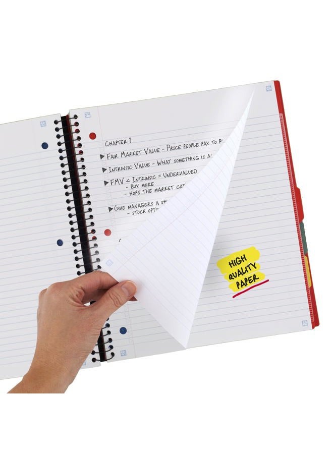 FIVE STAR Advance Spiral Notebook Plus Study App, 5 Subject, College Ruled Paper, 27.9 cm x 21.6 cm, 200 Sheets, With Spiral Guard and Movable Dividers, Fire Red, 1 Count (73146) - Image 4