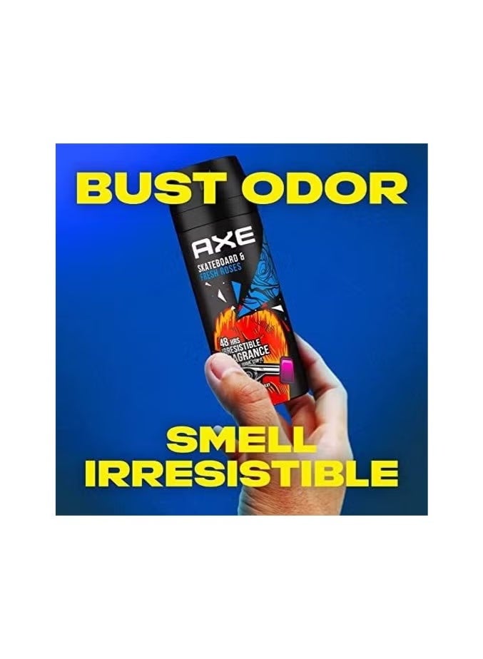 AXE Body Spray for Men – Skateboard & Fresh Roses – 48H Protection – 150ml - Image 3