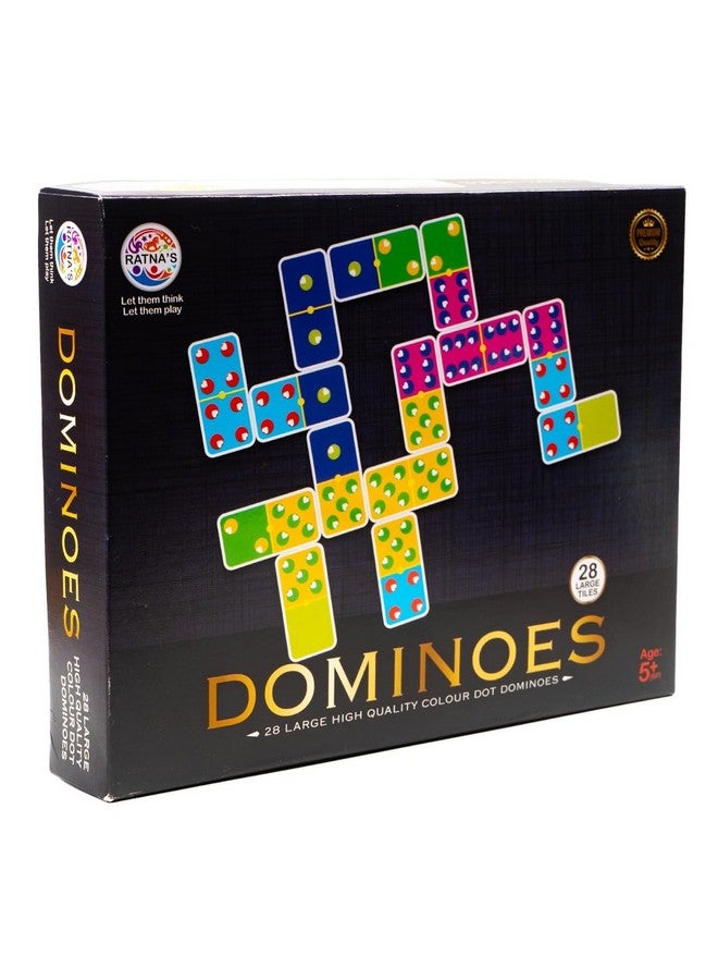 راتاناز لعبة دومينو راتنا المزدوجة ذات النقاط الملونة الستة، مجموعة كلاسيكية من 28 قطعة مطابقة وممتعة للأطفال والكبار - Image 5