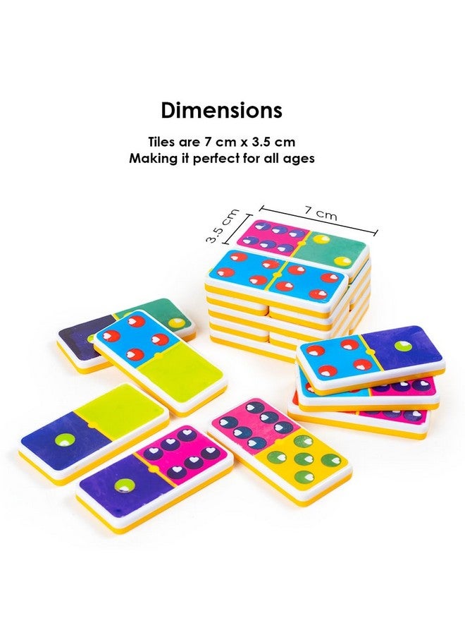 راتاناز لعبة دومينو راتنا المزدوجة ذات النقاط الملونة الستة، مجموعة كلاسيكية من 28 قطعة مطابقة وممتعة للأطفال والكبار - Image 4