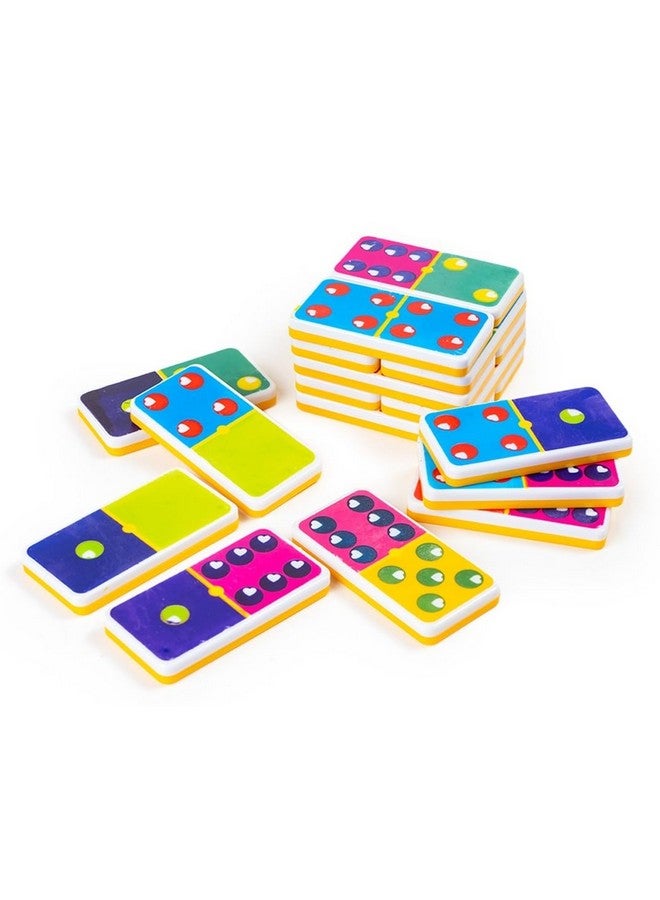 راتاناز لعبة دومينو راتنا المزدوجة ذات النقاط الملونة الستة، مجموعة كلاسيكية من 28 قطعة مطابقة وممتعة للأطفال والكبار - Image 1