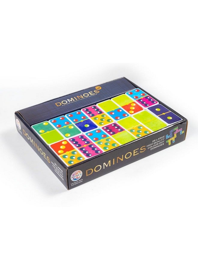 راتاناز لعبة دومينو راتنا المزدوجة ذات النقاط الملونة الستة، مجموعة كلاسيكية من 28 قطعة مطابقة وممتعة للأطفال والكبار - Image 3