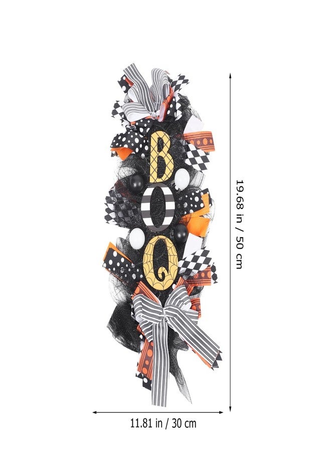 TITINICE Halloween Wreath for Front Door, 19” Wreath for Halloween Decoration - Handmade Gauze Porch Decor with Bow for Farmhouse Favors Trick of Treat Props - Image 3