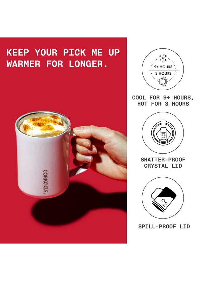 كوركسيكل كوب قهوة للسفر من كوركسيكل أوريجينز - كوب معزول ثلاثيًا من الفولاذ المقاوم للصدأ بمقبض للشاي والشوكولاتة الساخنة والقهوة والمزيد - مقاوم للانسكاب وقابل لإعادة الاستخدام وآمن للغسل في غسالة الأطباق - أبيض لامع، 475 مل/16 أونصة - Image 2
