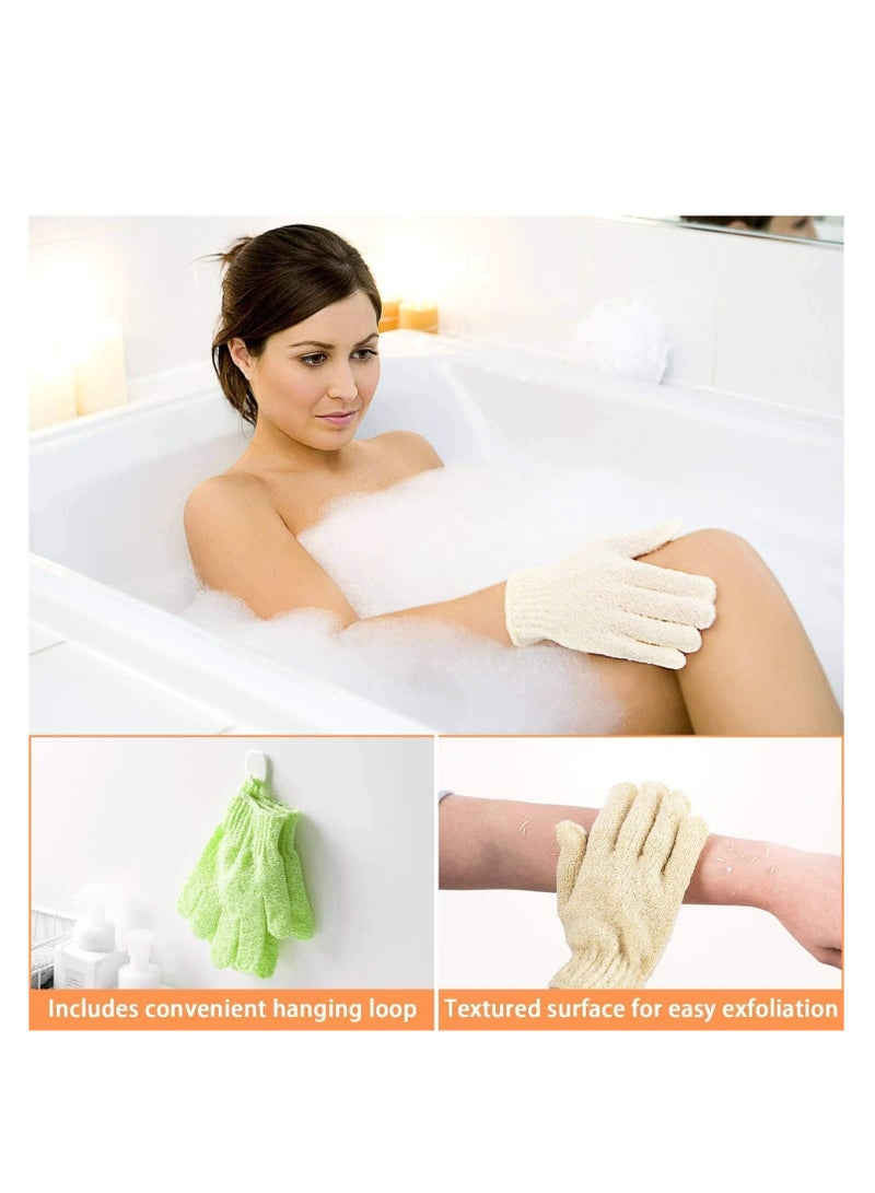 ECVV 12 Pairs Exfoliating Bath Gloves,Made of 100% NYLON, 12 Colors Double Sided Exfoliating Gloves for Beauty Spa Massage Skin Shower Scrubber Bathing Accessories | RANDOM COLOR | - Image 4