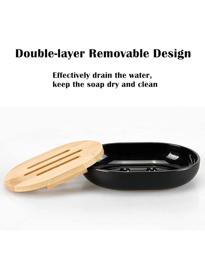 Bamboo Soap Holder 2 Pack, Soap Dishes for Bar Soap, Drainage Soap Holder for Shower Bathroom Kitchen Sink, Eco-Friendly Wooden Soap Dish Soap Saver with Draining Stand Bathroom Accessories (White) - Image 5
