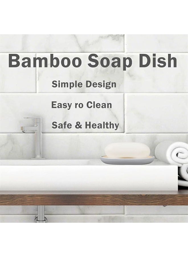 Bamboo Soap Holder 2 Pack, Soap Dishes for Bar Soap, Drainage Soap Holder for Shower Bathroom Kitchen Sink, Eco-Friendly Wooden Soap Dish Soap Saver with Draining Stand Bathroom Accessories (White) - Image 4
