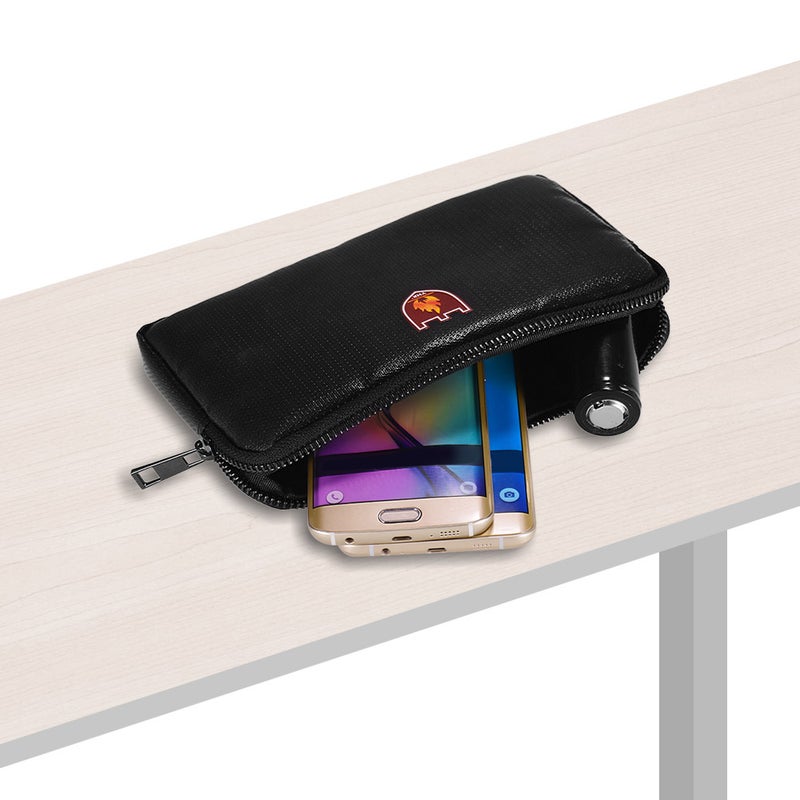 Portable Safe Organizer Fireproof Bag Water Carrying Box Silicone Material Storage Bags 8.19*4.65in Zipper Closure for Electronic Products Mobile Phones Powerbanks - Image 2