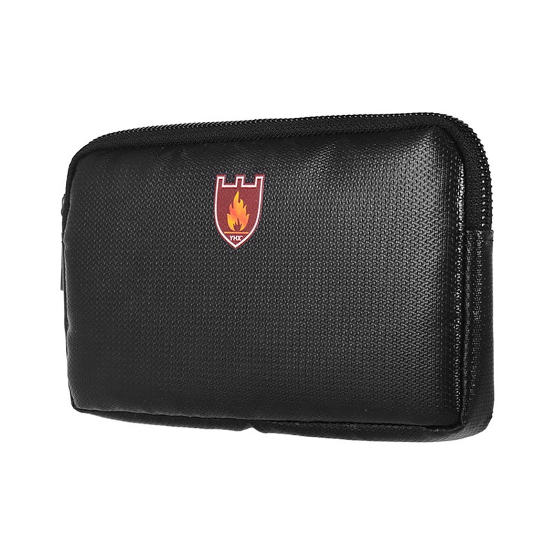 Portable Safe Organizer Fireproof Bag Water Carrying Box Silicone Material Storage Bags 8.19*4.65in Zipper Closure for Electronic Products Mobile Phones Powerbanks - Image 1