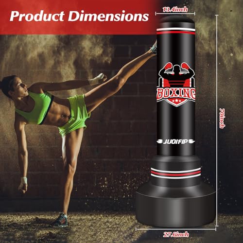 JUOIFIP Heavy Punching Bag with Stand Adults Teens,70" Freestanding Boxing Bags Kicking Bag Heavy Bag with Boxing Gloves and Electric Air Pump, Kickboxing Training Equipment Bags Thai Fitness Karate - Image 5