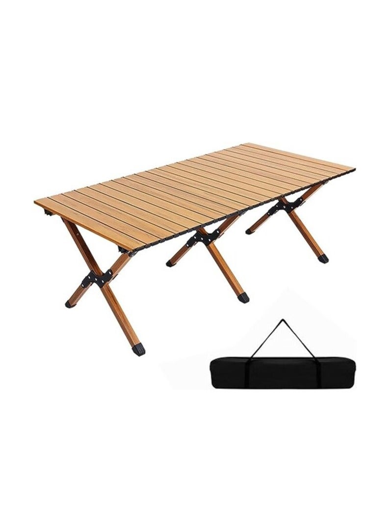 يولان طاولة تخييم خشبية للسفر قابلة للطي منخفضة الارتفاع من يولان للأماكن الخارجية/الداخلية - Image 1