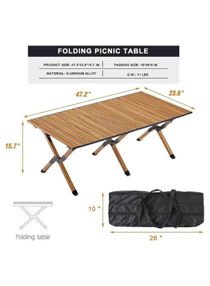 يولان طاولة تخييم خشبية للسفر قابلة للطي منخفضة الارتفاع من يولان للأماكن الخارجية/الداخلية - Image 2