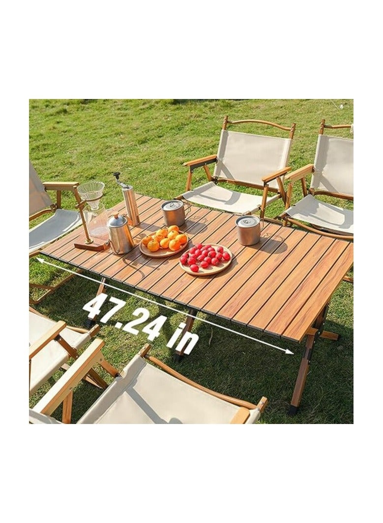 يولان طاولة تخييم خشبية للسفر قابلة للطي منخفضة الارتفاع من يولان للأماكن الخارجية/الداخلية - Image 4