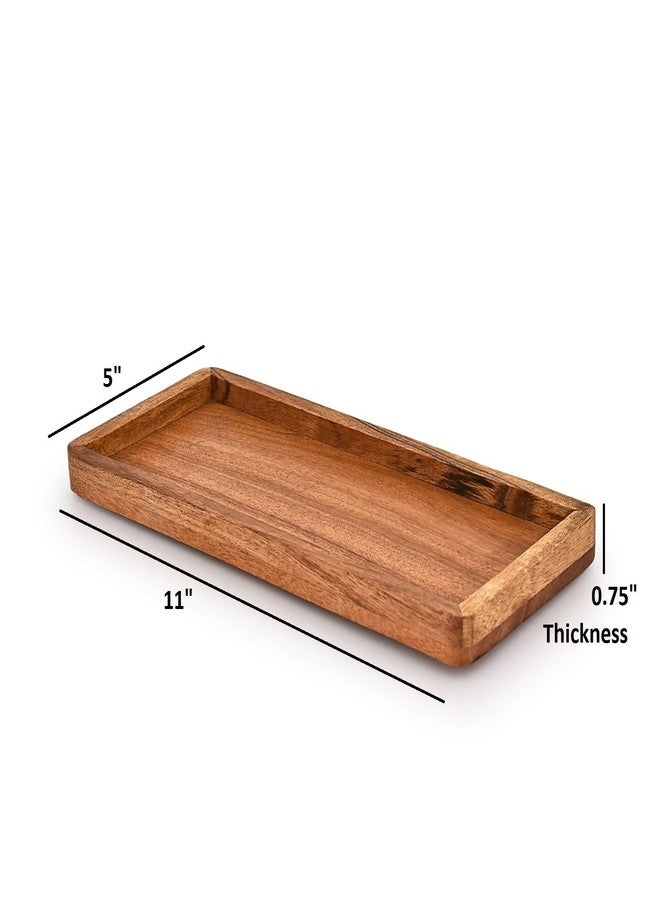 Kimona Platter Set of 3, Rectangular Wooden Platters for Home Décor Serving Platters for Cheese, Fruit, Vegetables, Charcuterie (11" X 5" X 0.75") - Image 5