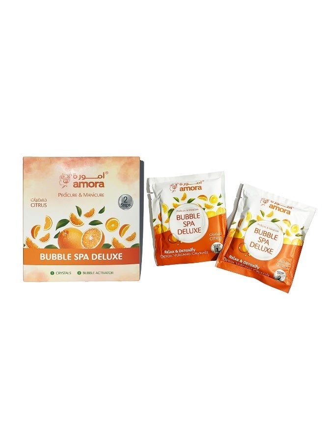 Amora Bubble SPA Deluxe 2in1 Manicure & Pedicure Detox Set Citrus 85g + 85g | Refreshing Bubble Foot Spa for Soft Smooth Skin - Image 1
