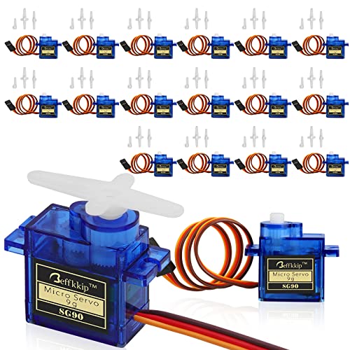 Beffkkip RC Servo 16Pcs SG90 9g Micro Servos Kit for RC Robot Helicopter Airplane Controls Car Boat Mini Servo Motor for Arduino Project - Image 1