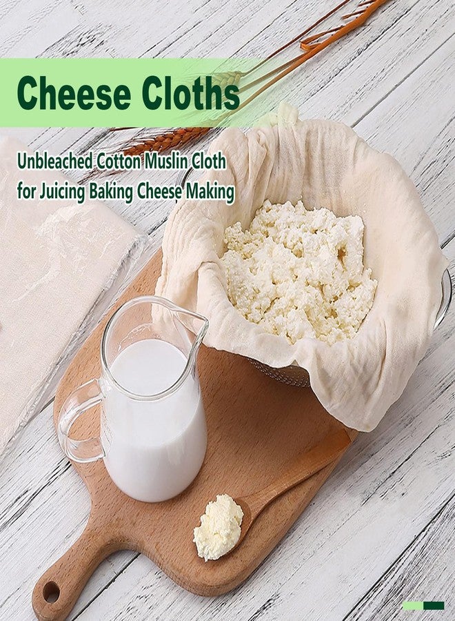 أقمشة جبن للتصفية، عبوة من 8 قطع، قماش جبن غير مبيض ذو حواف مطوية من الدرجة 100، مناسب لتتبيل الديك الرومي، والتعليب، والتصفية، وصناعة الجبن، طبيعي فائق النعومة (8، 15 × 15 بوصة و20 × 20 بوصة). - Image 5