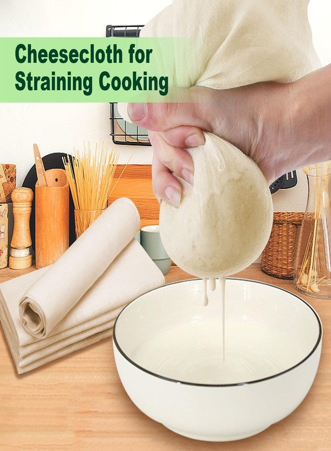 أقمشة جبن للتصفية، عبوة من 8 قطع، قماش جبن غير مبيض ذو حواف مطوية من الدرجة 100، مناسب لتتبيل الديك الرومي، والتعليب، والتصفية، وصناعة الجبن، طبيعي فائق النعومة (8، 15 × 15 بوصة و20 × 20 بوصة). - Image 4