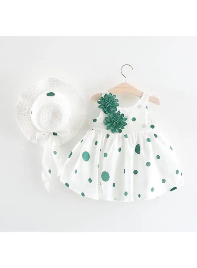 0- -2-3 Years Old Baby Girl Summer Dress 4 Girls Summer Dress Baby Children's Clothing Children's Hat Skirt Set 