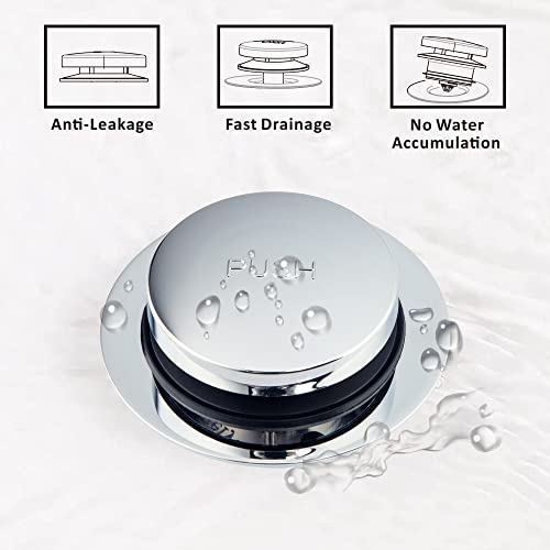 Artiwell Universal Tip Toe Bath Drain Stopper and Cover, Bathtub Drain Stopper, Replaces Lift and Turn, Tip-Toe and Trip Lever drains for Tub, EZ Installation and Clearing (Chrome Plated) - Image 5