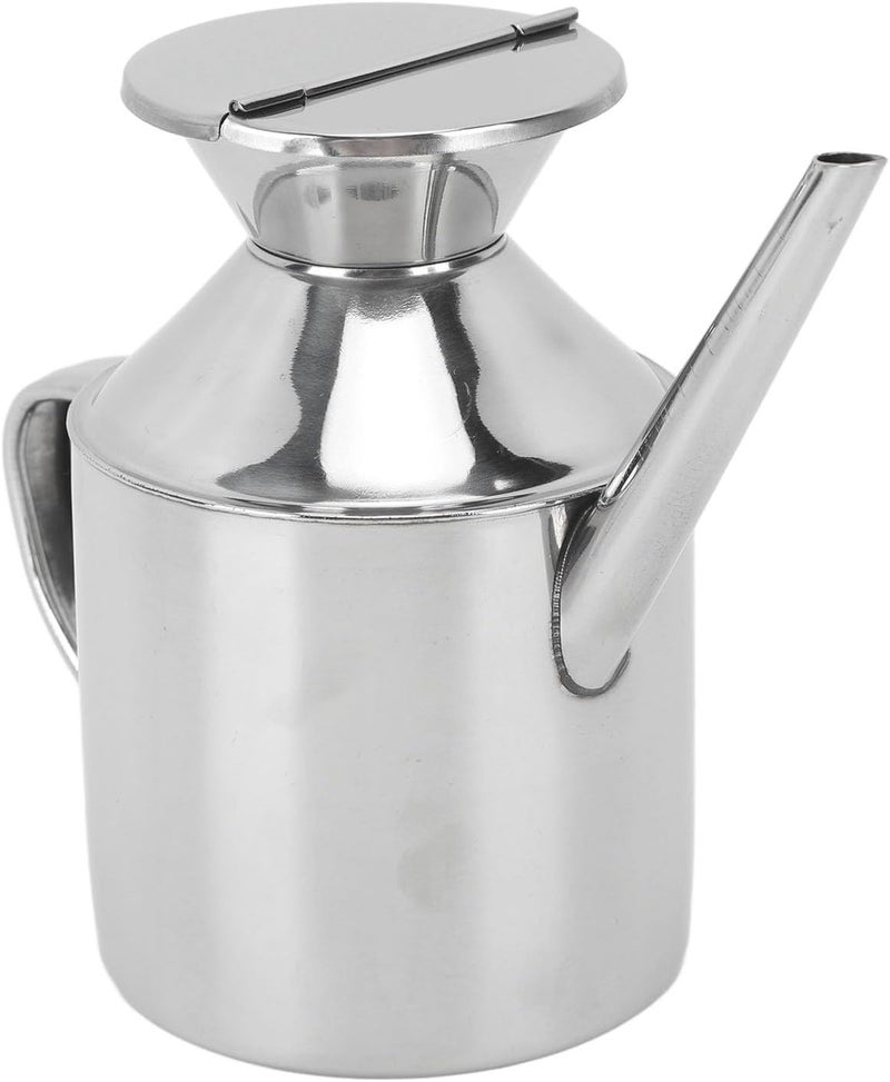 Stainless Steel Multifunctional Oil Can Ergonomics Handle for Kitchen Camping, 450ml (With Handle) - Image 1