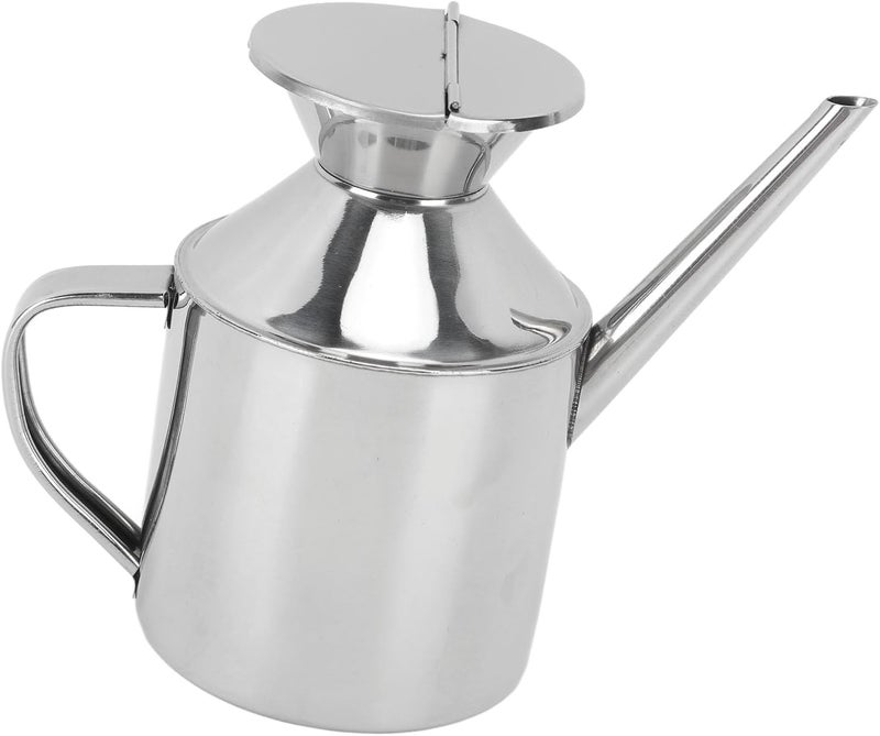 Stainless Steel Multifunctional Oil Can Ergonomics Handle for Kitchen Camping, 450ml (With Handle) - Image 4