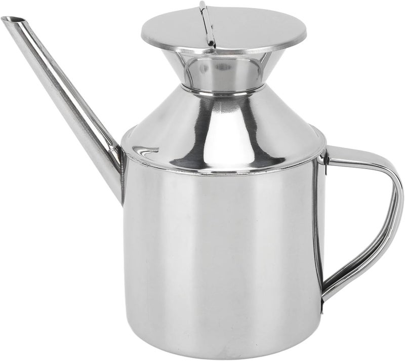 Stainless Steel Multifunctional Oil Can Ergonomics Handle for Kitchen Camping, 450ml (With Handle) - Image 5