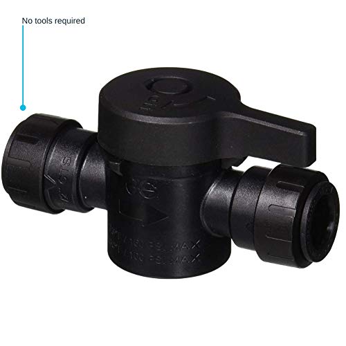 John Guest 1/2 Inch CTS ProLock Push-fit Shut Off Valve, Push to Connect Plastic Plumbing Fitting, Black, PSEISV20EP - Image 2
