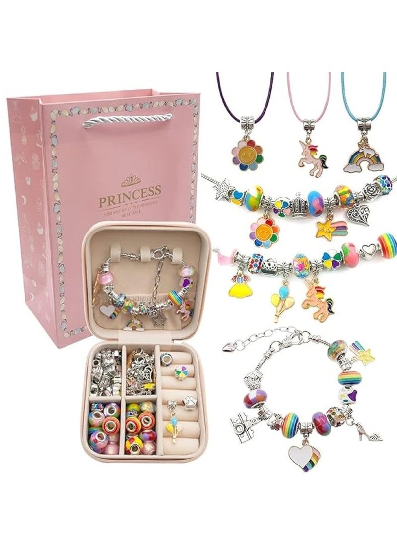68pcs Charm Bracelet Making Kit, Teen Girl Gifts, Jewelry Making Kit, Girls Bracelet Making Toy, Art Supplies, Crafts for Girls Ages 5-12 - Image 1