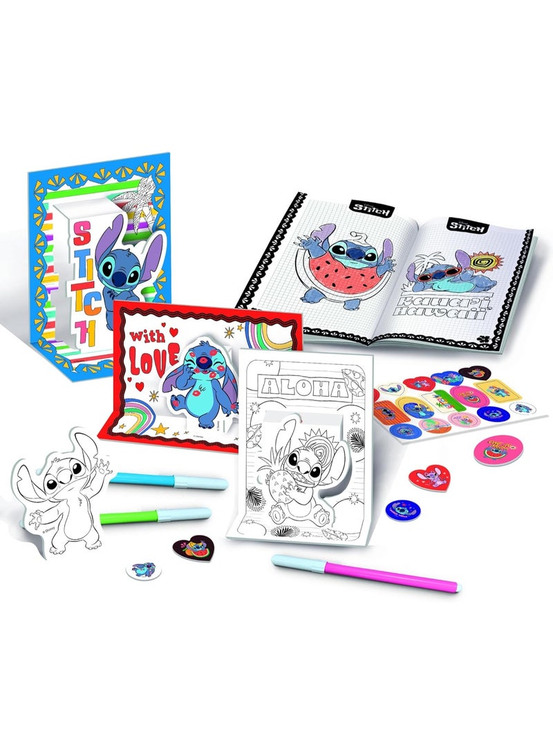 LISCIANI Stitch Colouring And Drawing Pop Up In A Backpack 110674 - Image 3