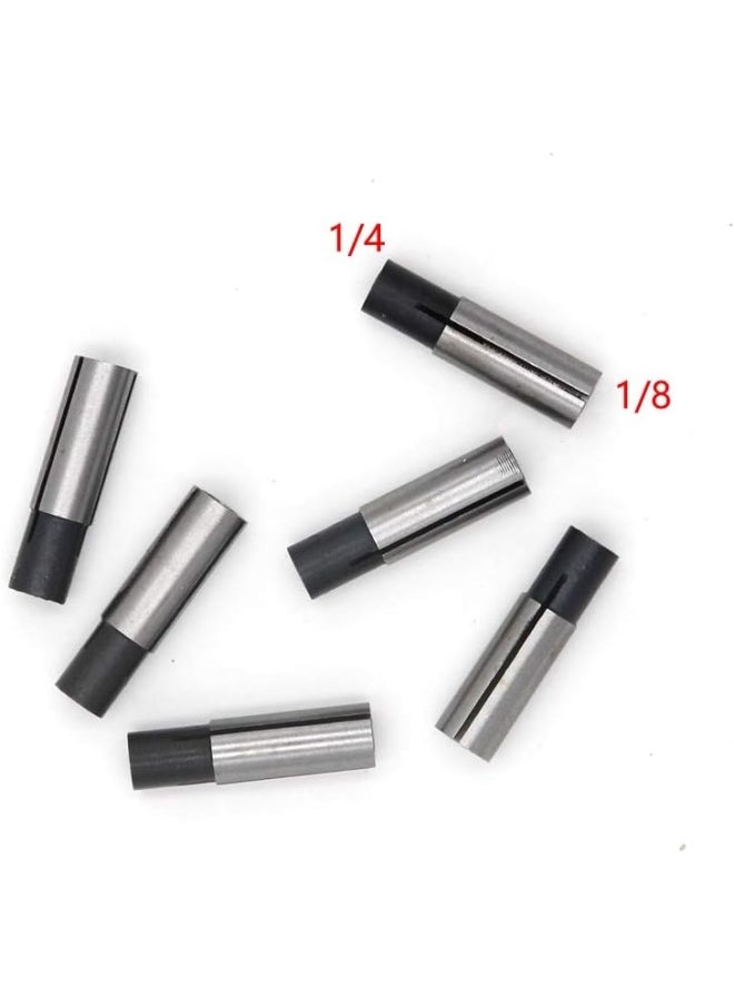 Preamer 6 Pics 1/4" To 1/8" Collet Chuck Driver Adapter For Lathe Cnc Router Cutter Milling Bit  - Image 3