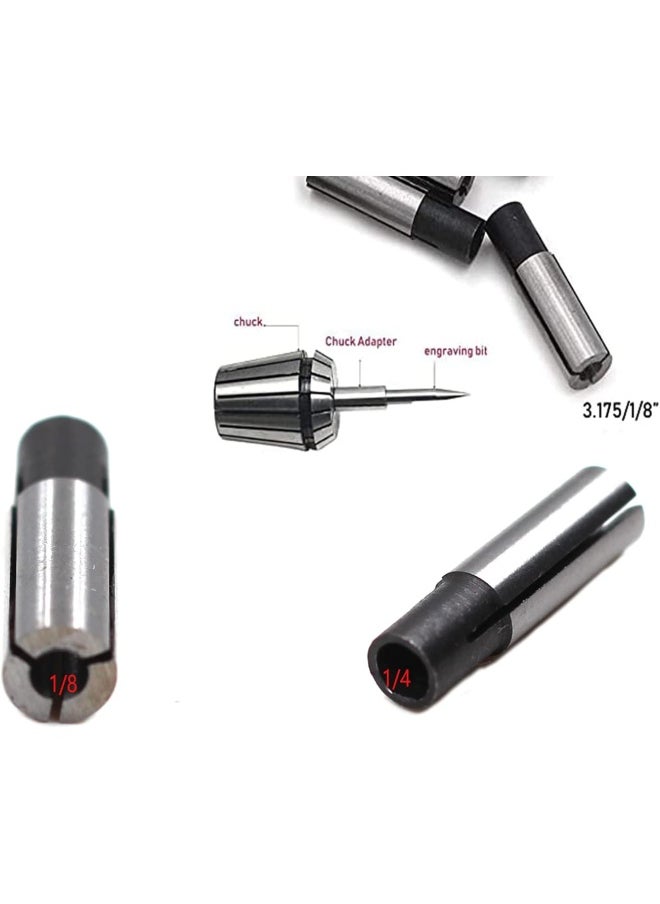 Preamer 6 Pics 1/4" To 1/8" Collet Chuck Driver Adapter For Lathe Cnc Router Cutter Milling Bit  - Image 2