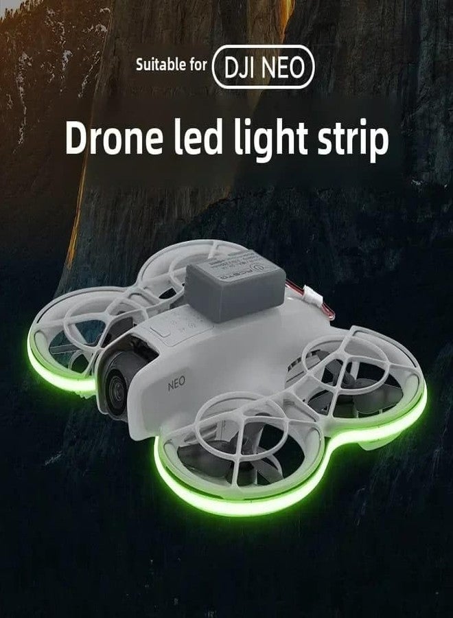 GetZget حزام إضاءة ليد من GetZget® متوافق مع طائرة DJI Neo، حزام مصباح مقاوم للماء، 3 أوضاع، وملحقات طيران ليلية جميلة (أخضر فلورسنت). - Image 2