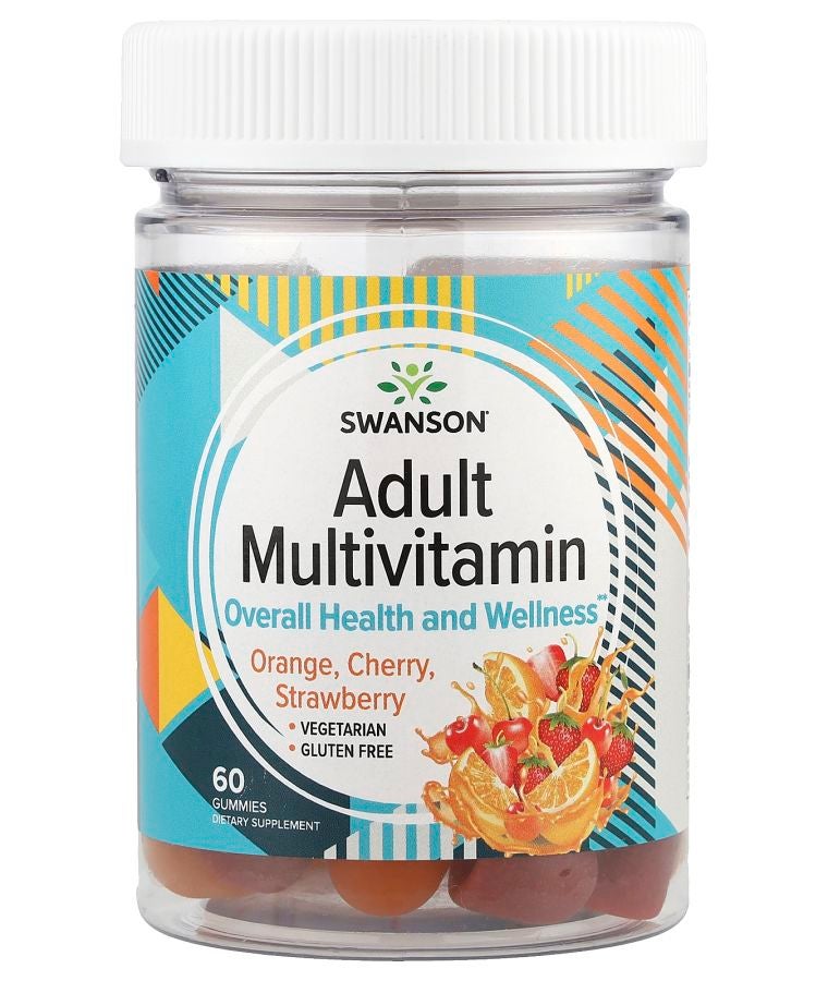 Adult Multivitamin Gummies Orange Cherry Strawberry  60 Gummies