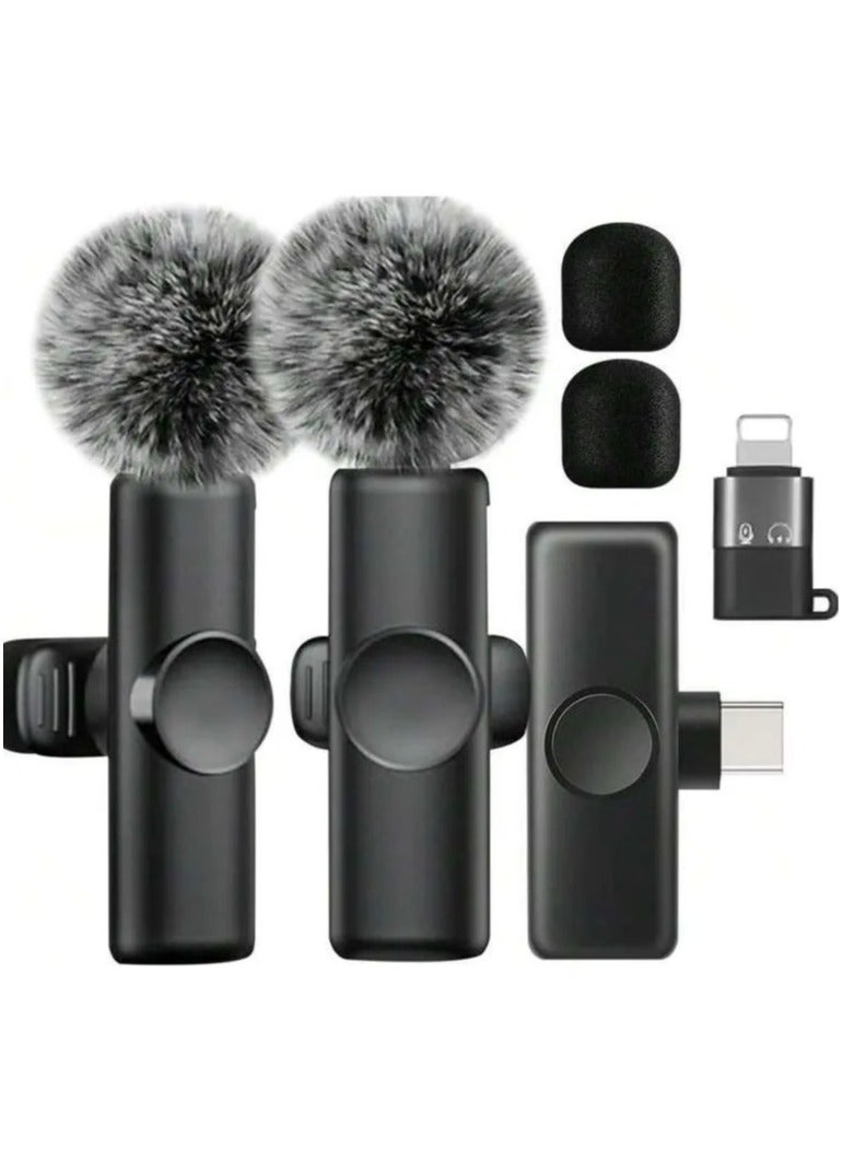Wireless Lavalier Microphone MMD-F19 – Plug & Play Mini Clip-On Mic with Noise Reduction, USB Type-C for iPhone, iPad & Android, Perfect for Video Recording, Interviews, Vlogging, and Live Streaming