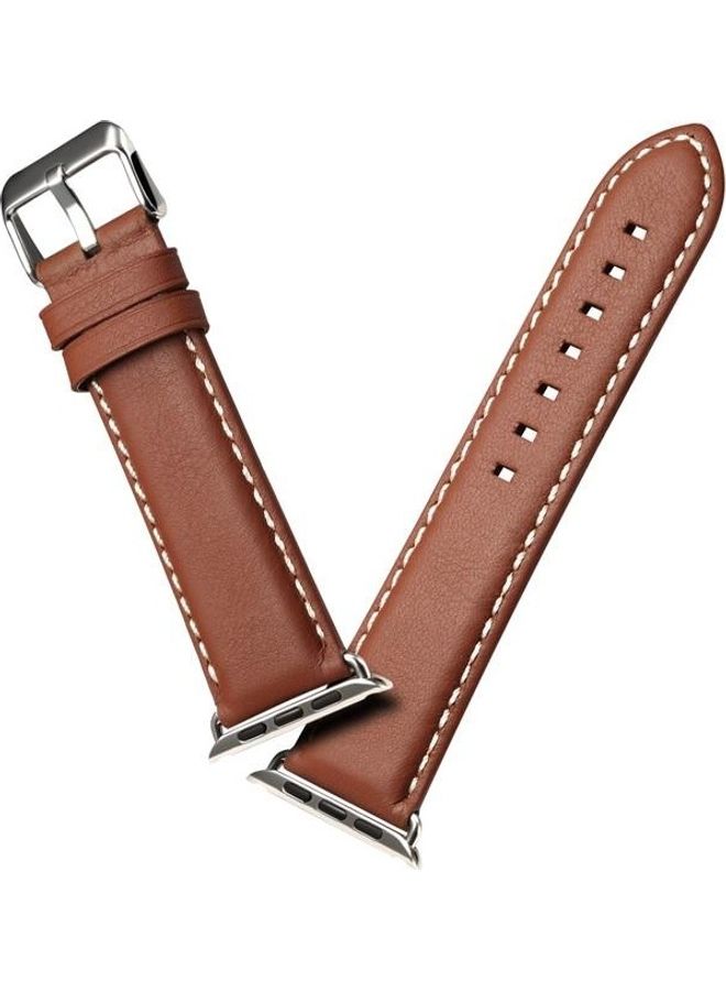 NIBEMINENT Replacement Watchband for Apple Watch Series 7/6/5/4/3/2/1/SE 38/40/41mm Light Brown - Image 4