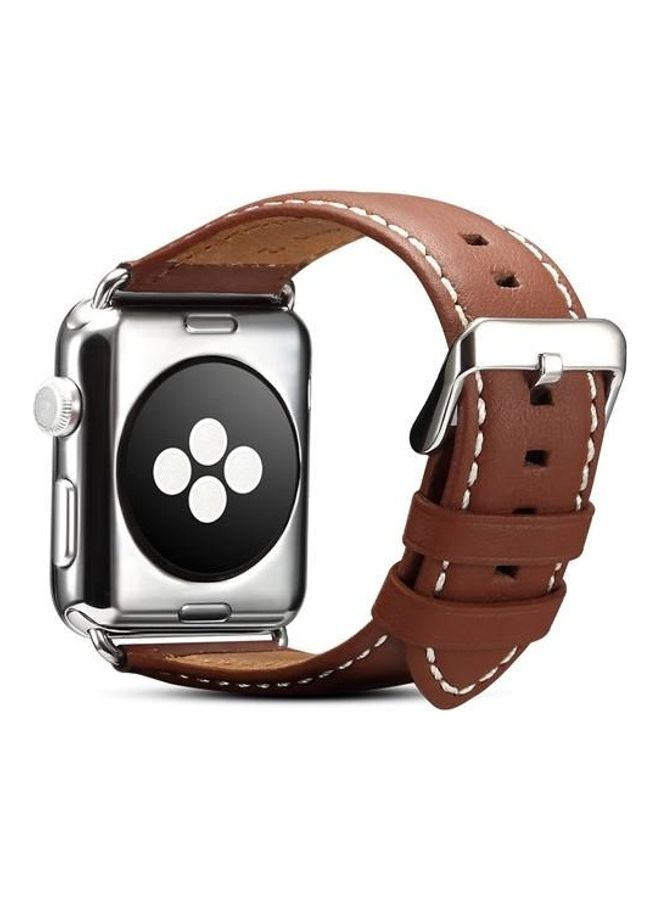NIBEMINENT Replacement Watchband for Apple Watch Series 7/6/5/4/3/2/1/SE 38/40/41mm Light Brown - Image 3
