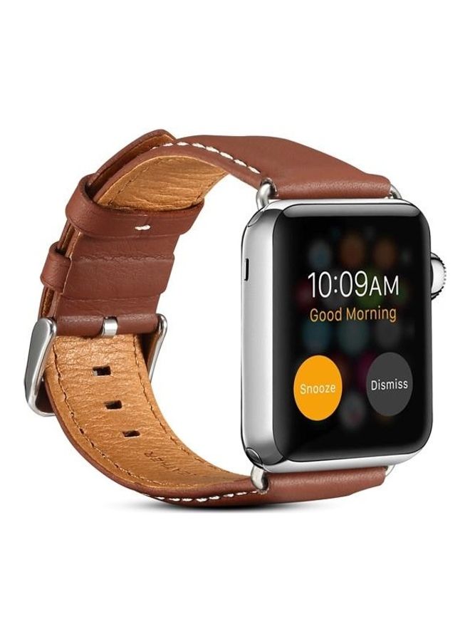 NIBEMINENT Replacement Watchband for Apple Watch Series 7/6/5/4/3/2/1/SE 38/40/41mm Light Brown - Image 2