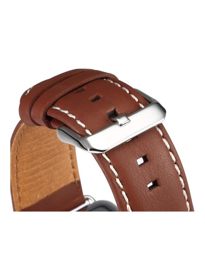 NIBEMINENT Replacement Watchband for Apple Watch Series 7/6/5/4/3/2/1/SE 38/40/41mm Light Brown - Image 5