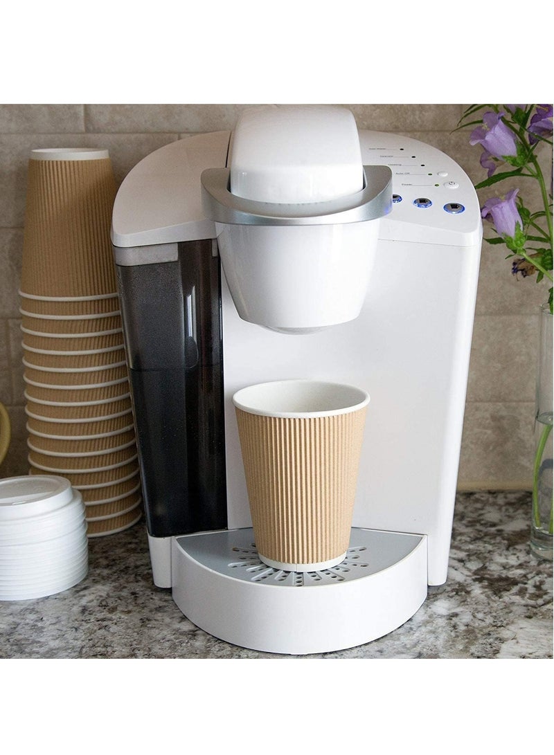 MARKQ [500 cups] 8 Oz Brown Disposable Ripple Insulated Coffee Cups | Eco-Friendly Disposable Cups | Hot Beverage Corrugated Paper Cups | Tea Cup - Image 5