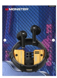 Monster XKT10 Bluetooth Earphones Wireless Headphones Gamer Headset Waterproof TWS Noise Reduction With Microphone Sports Earbud black
