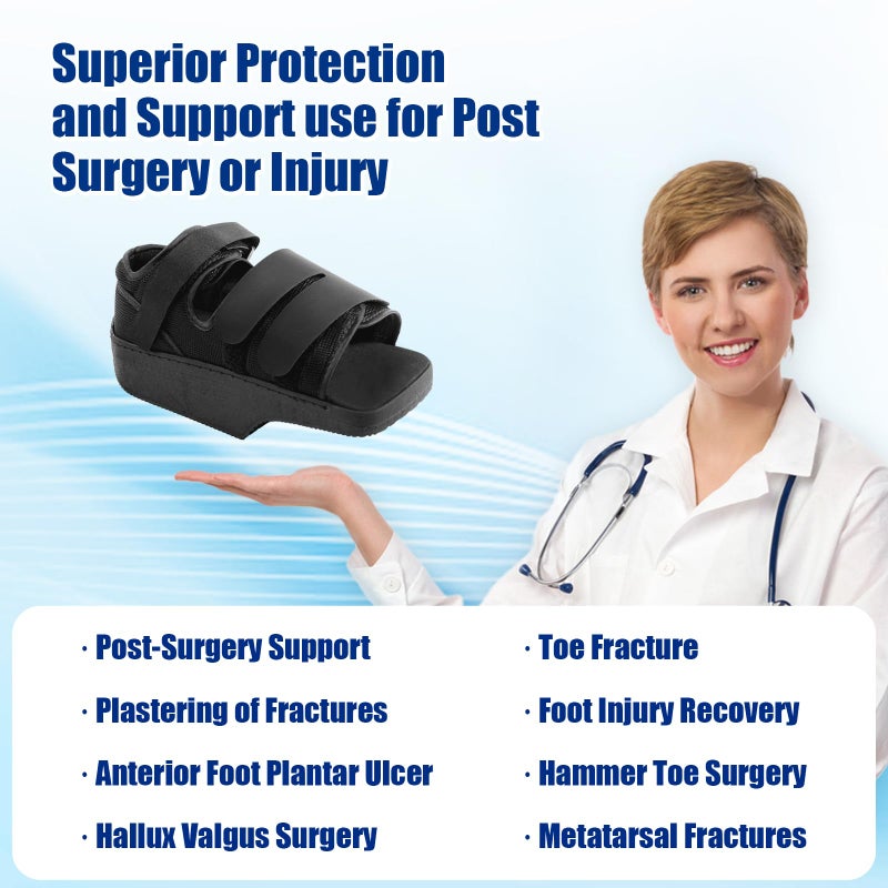 Estinko forefoot Offloading Post Op Shoe-Wedge Post Op Shoe Ortho Wedge Healing Shoe Non Weight Bearing Offloading Shoe for Broken Toe, Bunion, Hammer toe, Diabetic Foot Ulcer for Men and Women, L - Image 2
