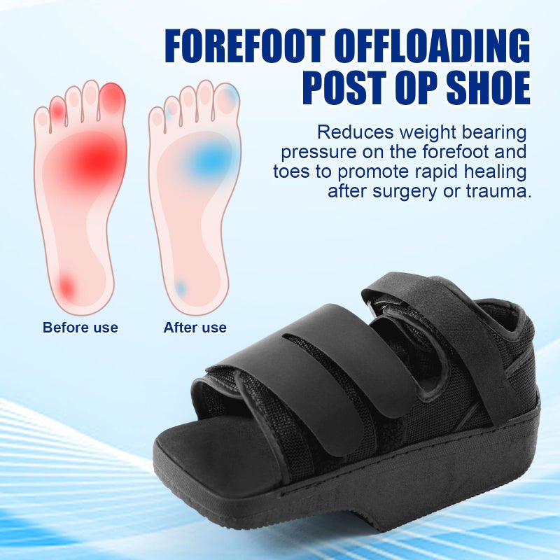 Estinko forefoot Offloading Post Op Shoe-Wedge Post Op Shoe Ortho Wedge Healing Shoe Non Weight Bearing Offloading Shoe for Broken Toe, Bunion, Hammer toe, Diabetic Foot Ulcer for Men and Women, L - Image 3