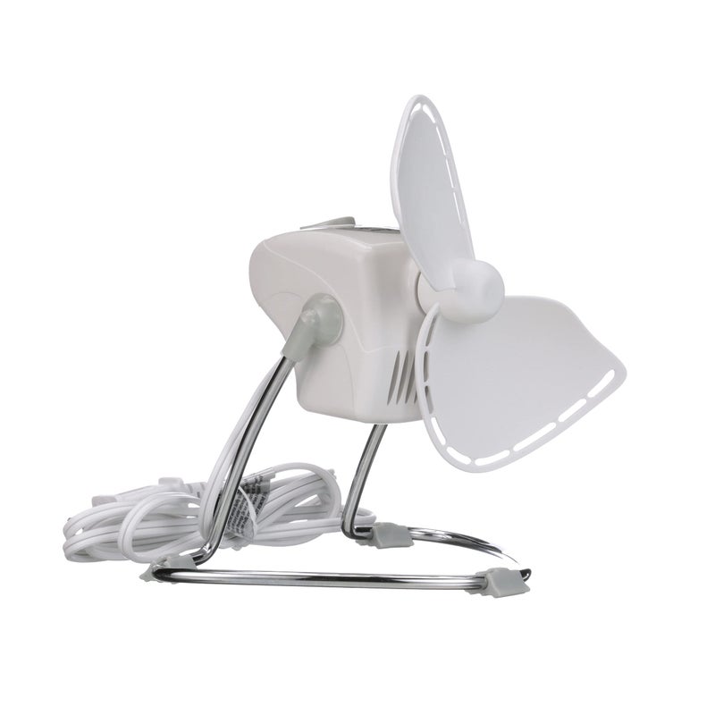 Caframo Caframo Chinook 2Speed Desk Fan Cage Free Easy To Clean Soft Blades Canadian Made 88 Blade 707CHWBX White 