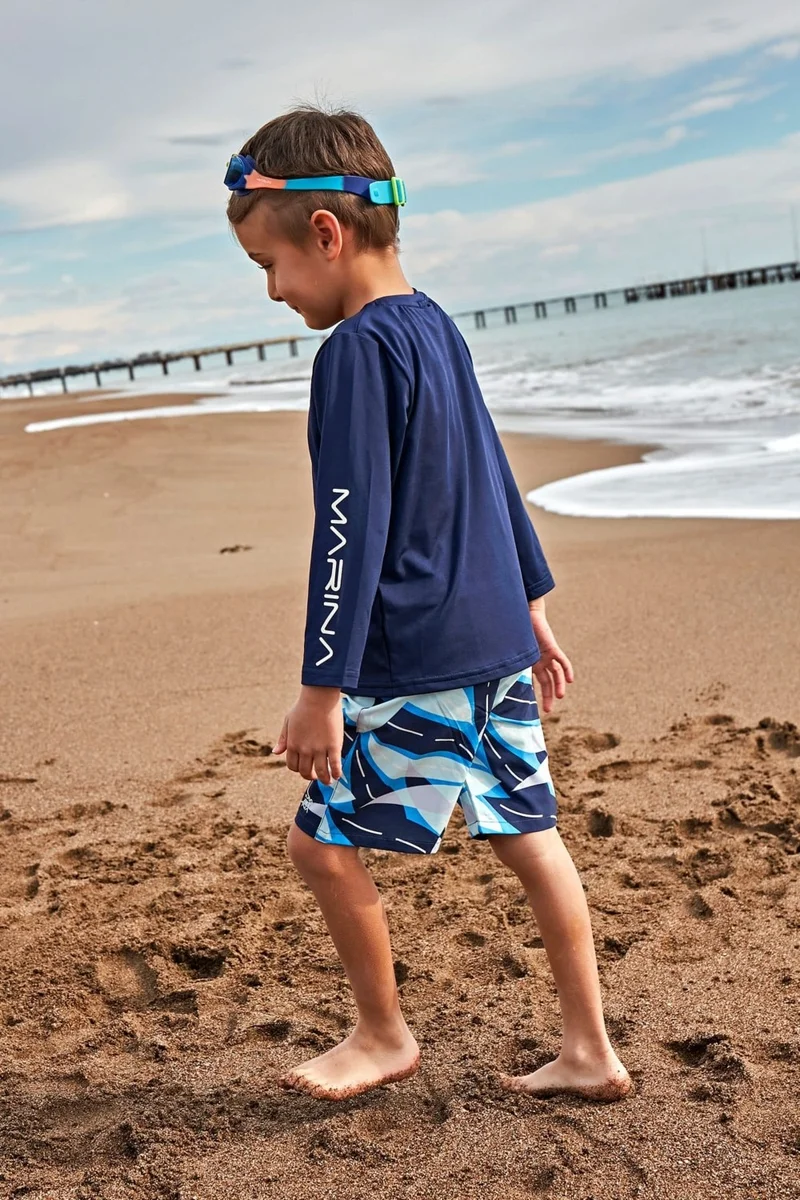 Marina Boy Navy Blue Swimming T-Shirt T2451