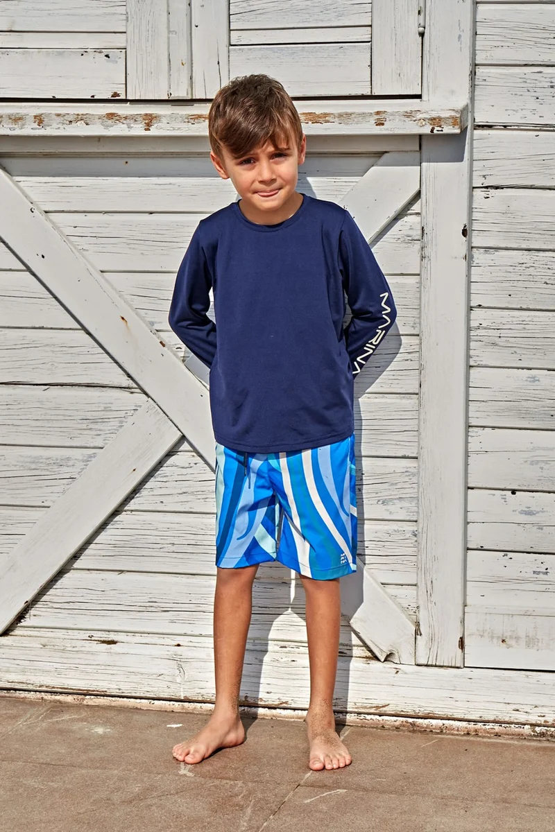 Marina Boy Navy Blue Swimming T-Shirt T2451