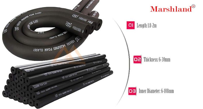 Marshland Marshland AC Tube 158 ID X 38 THK Insulation Tube Nitrile Tube Heat and Cold Insulation Tube Air Conditioner Tube Rubber Tube Foam Insulated Tube 6 Feet Length 42MM Inner Diameter 09MM THK  - Image 5